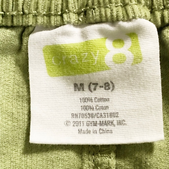 Gymboree Green Corduroy Skirt Cargo Pockets Elastic Waist Size M(7/8) - Picture 6 of 7